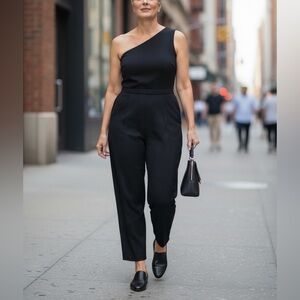 Banana Republic One-Shoulder Black Jumpsuit